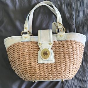 Basket woven Coach purse